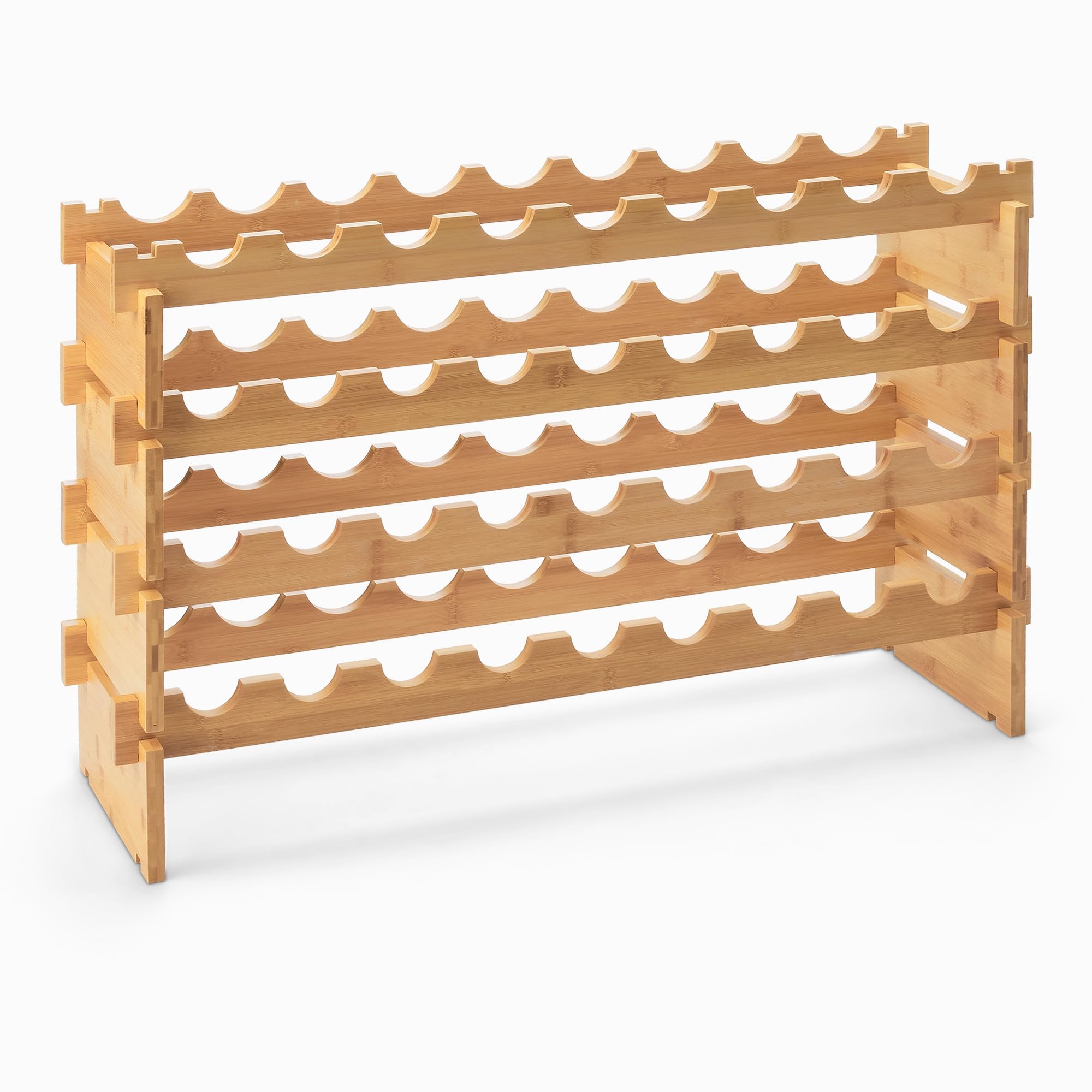 Amazon.com: Amazon Basics Stackable Natural Bamboo Wine Rack, 36